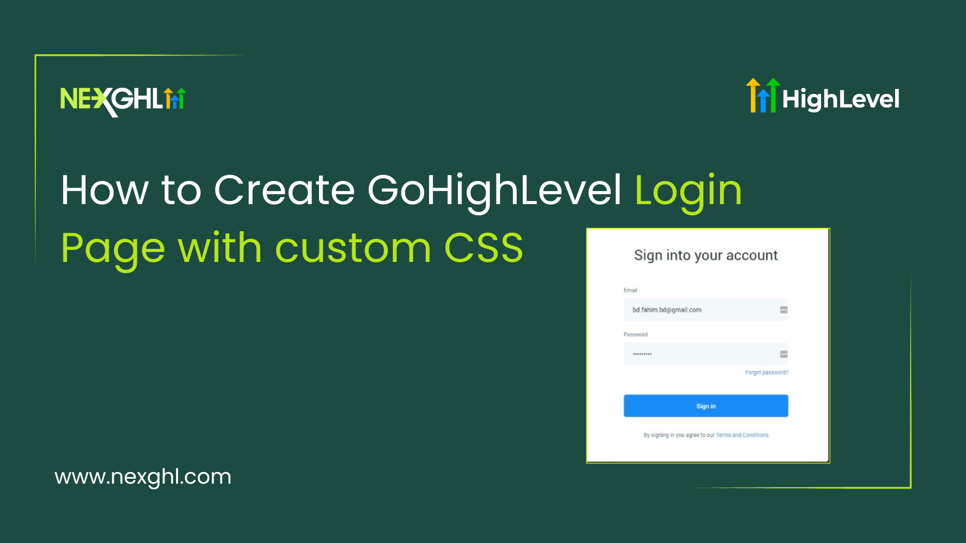 GoHighLevel Login Page with CSS
