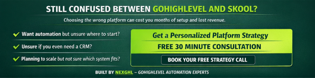 still confuses between GoHighLevel vs Skool?