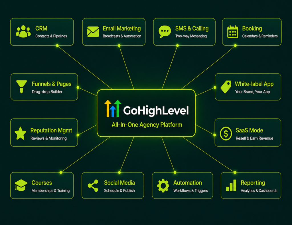 GoHighLevel all-in-one platform core features